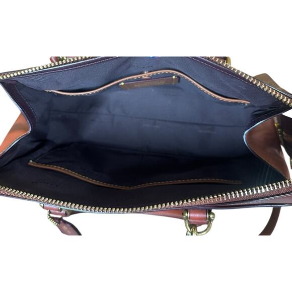 Coach Signature Logo Bond Bag Satchel Coated Canvas Brown Leather Purse 30949 - Picture 12 of 14